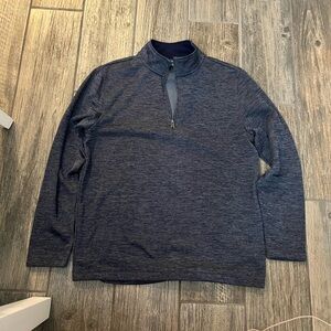 Rorie Whelan Mens 1/4 Zip Golf Pullover Sweater Long Sleeve Blue Knit Size Large